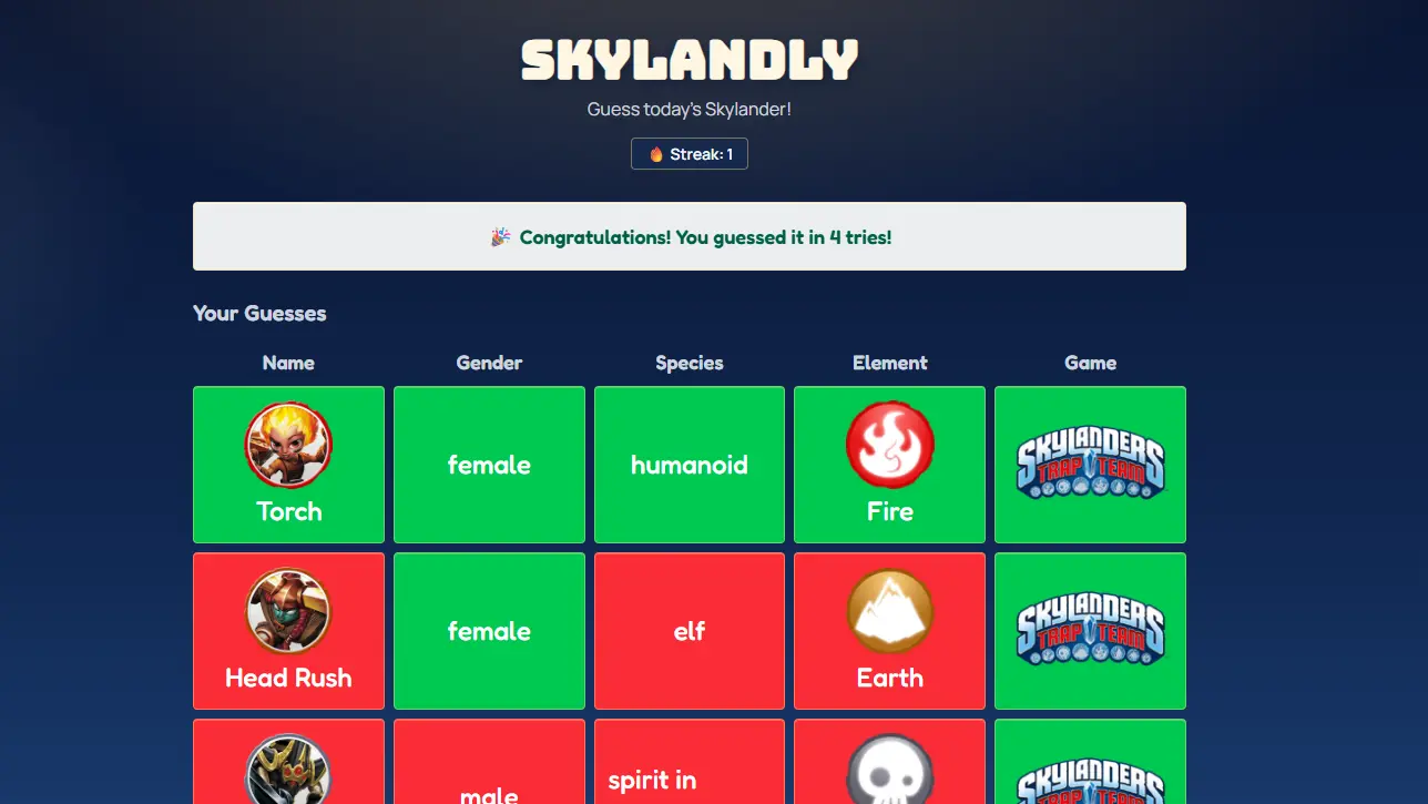 Skylandly Daily Puzzle Game